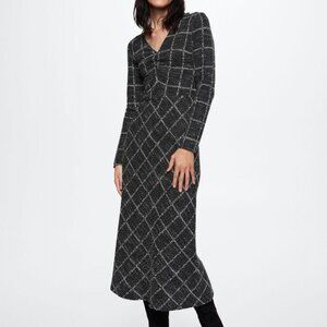 Womens Check-Knit Dress